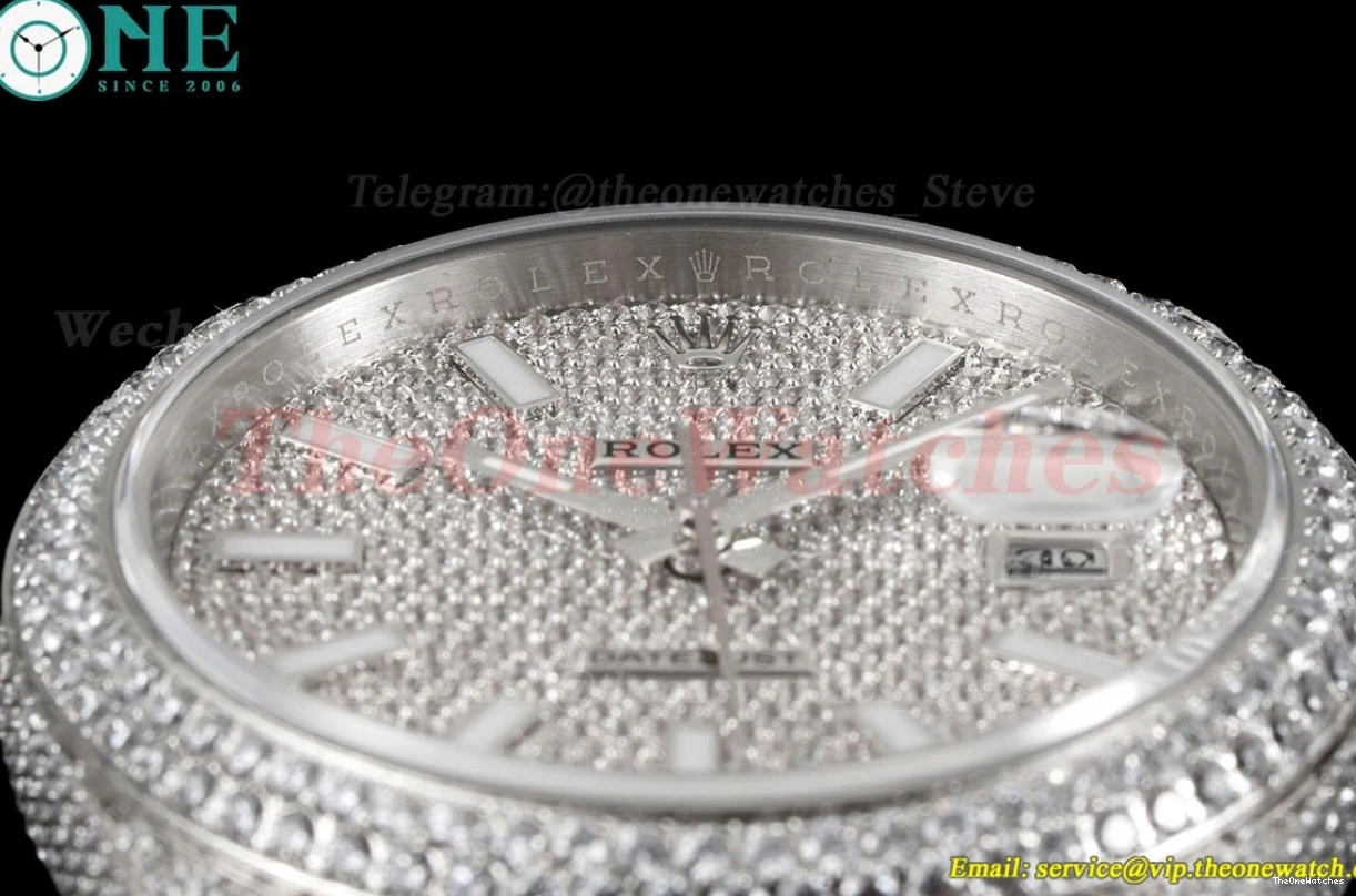 Diamonds A2824 SS GMF Datejust 41mm 904L SS Full Dia Stk 0223